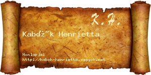 Kabók Henrietta névjegykártya