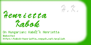 henrietta kabok business card